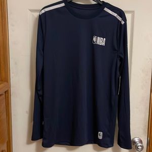 New NBA jersey men’s long sleeve navy silver logo in sleeve size S